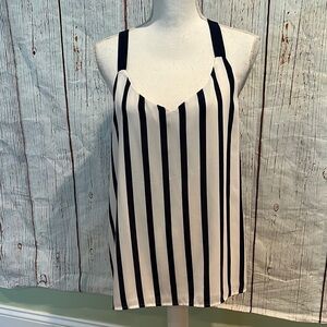 Dalia Black and White Striped Top